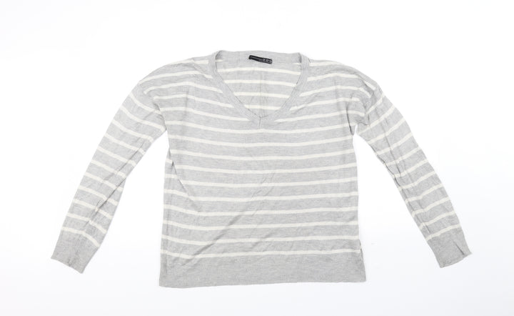 Atmosphere Womens Grey Striped Pullover Jumper Size 14