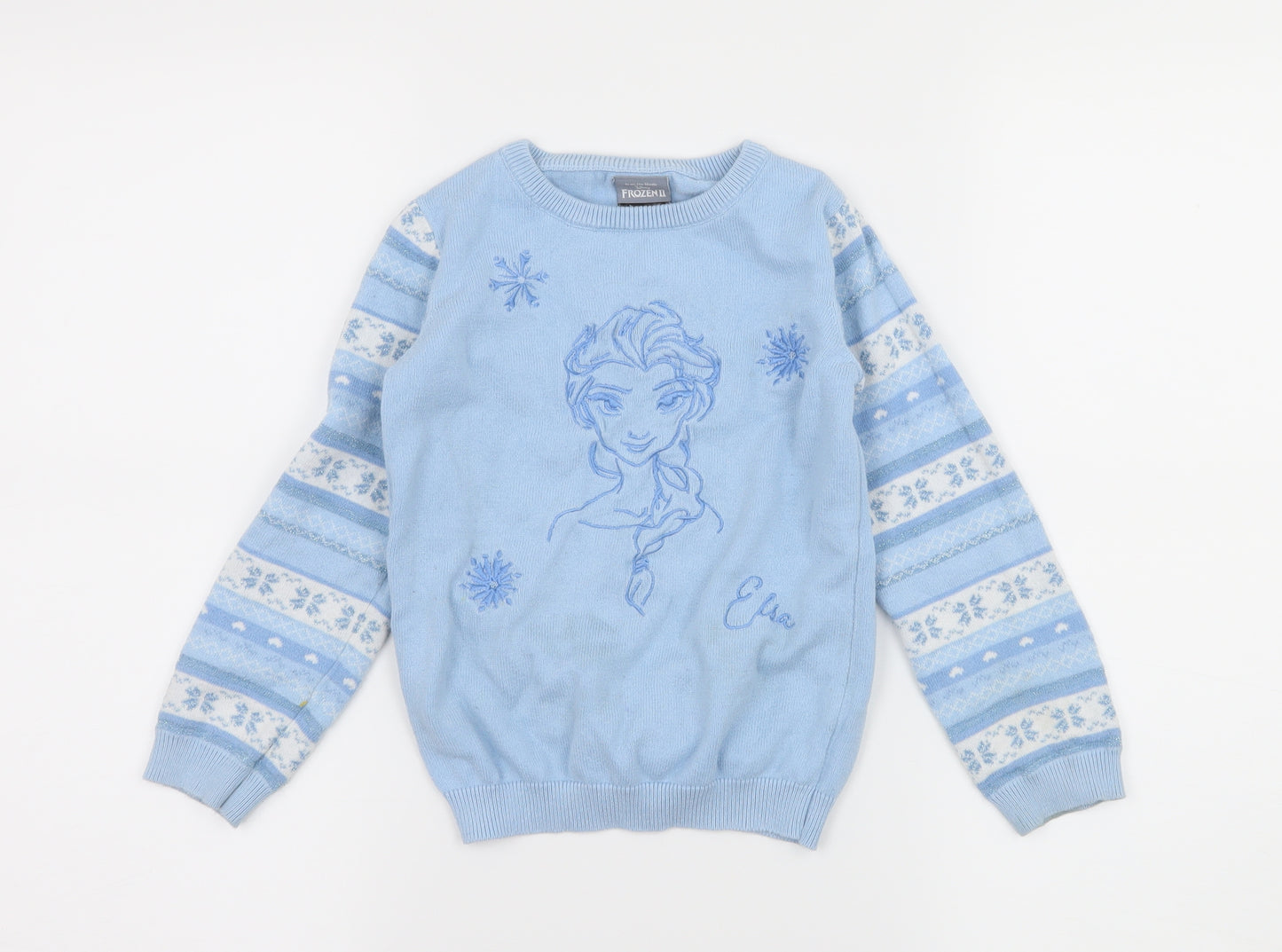 George Girls Blue  Knit Pullover Jumper Size 4-5 Years  - Elsa
