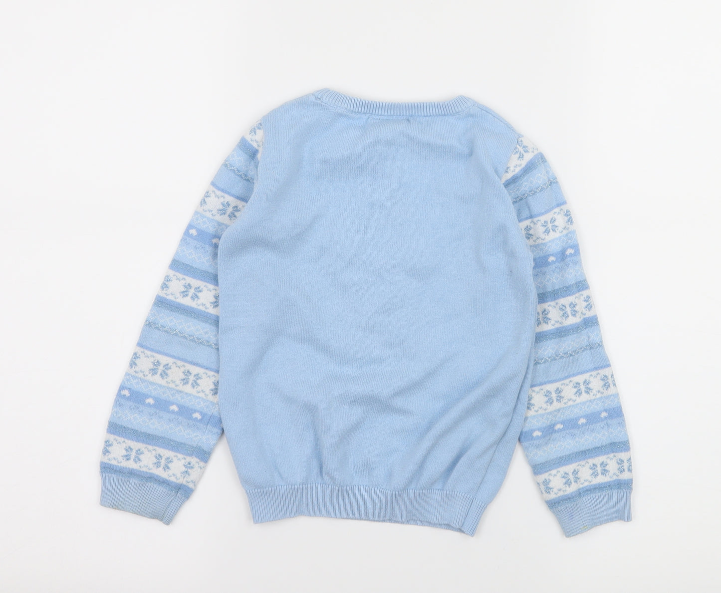 George Girls Blue  Knit Pullover Jumper Size 4-5 Years  - Elsa
