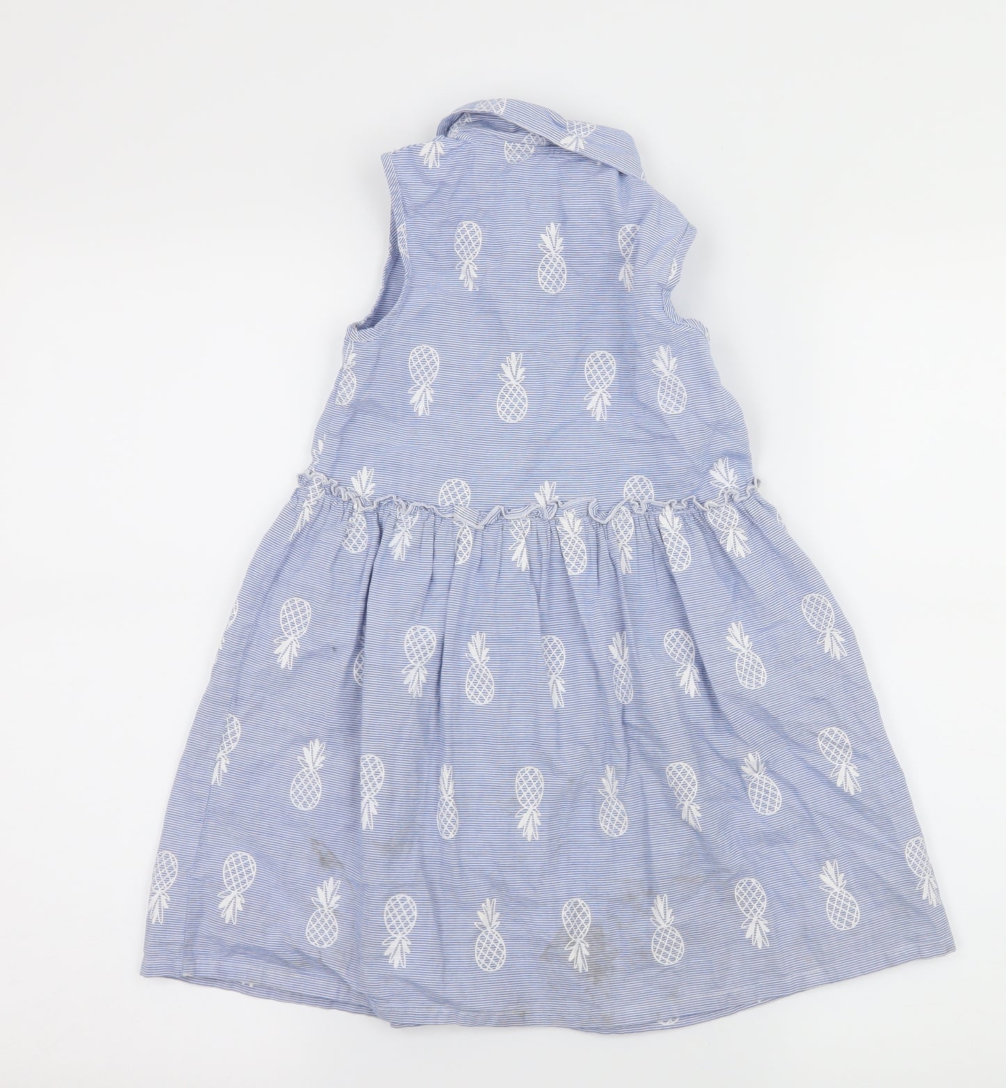 George Girls Blue Striped  A-Line  Size 5-6 Years  - Pineapple print