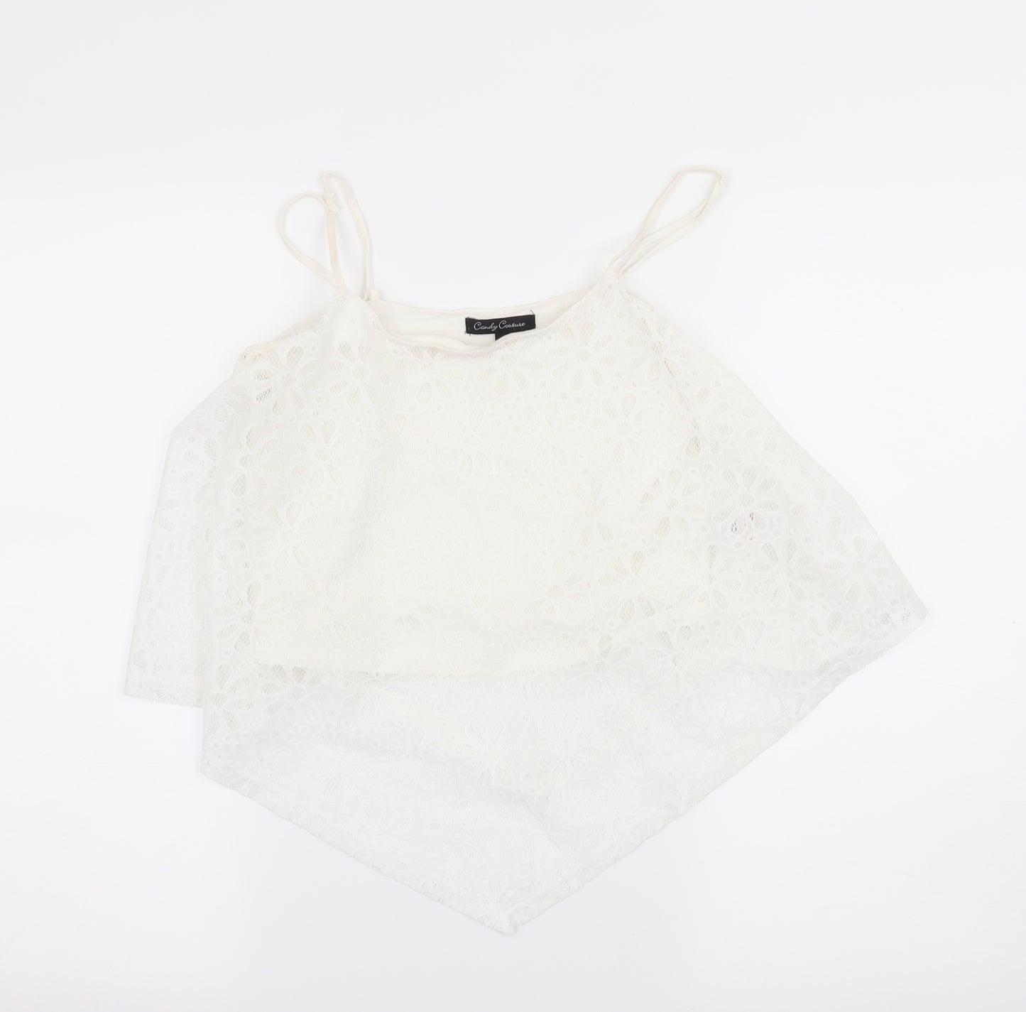 Candy Couture Girls White  Lace Camisole Tank Size 14 Years