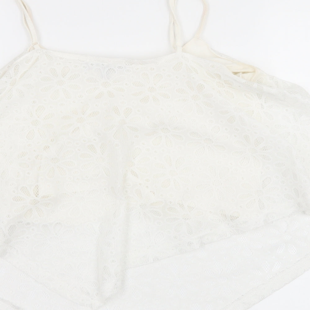 Candy Couture Girls White  Lace Camisole Tank Size 14 Years