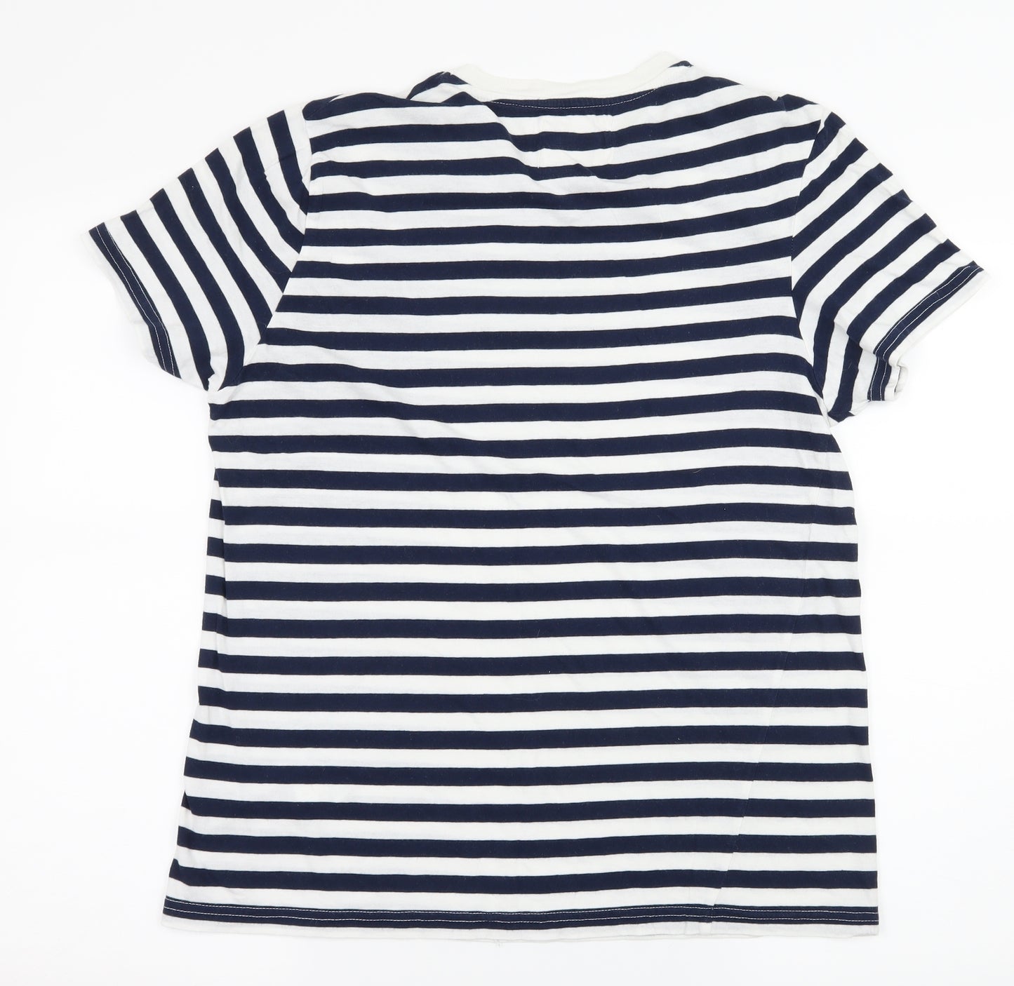 River Island Womens Blue Striped Jersey Basic T-Shirt Size M