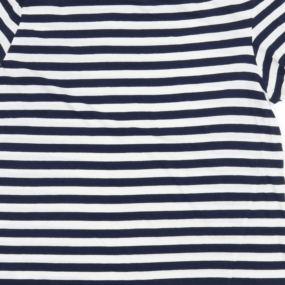 River Island Womens Blue Striped Jersey Basic T-Shirt Size M