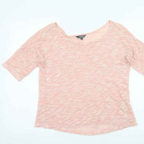 Limited Collection Womens Pink  Knit Basic T-Shirt Size 10