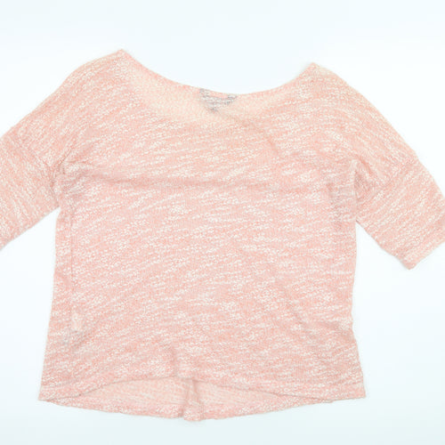 Limited Collection Womens Pink  Knit Basic T-Shirt Size 10