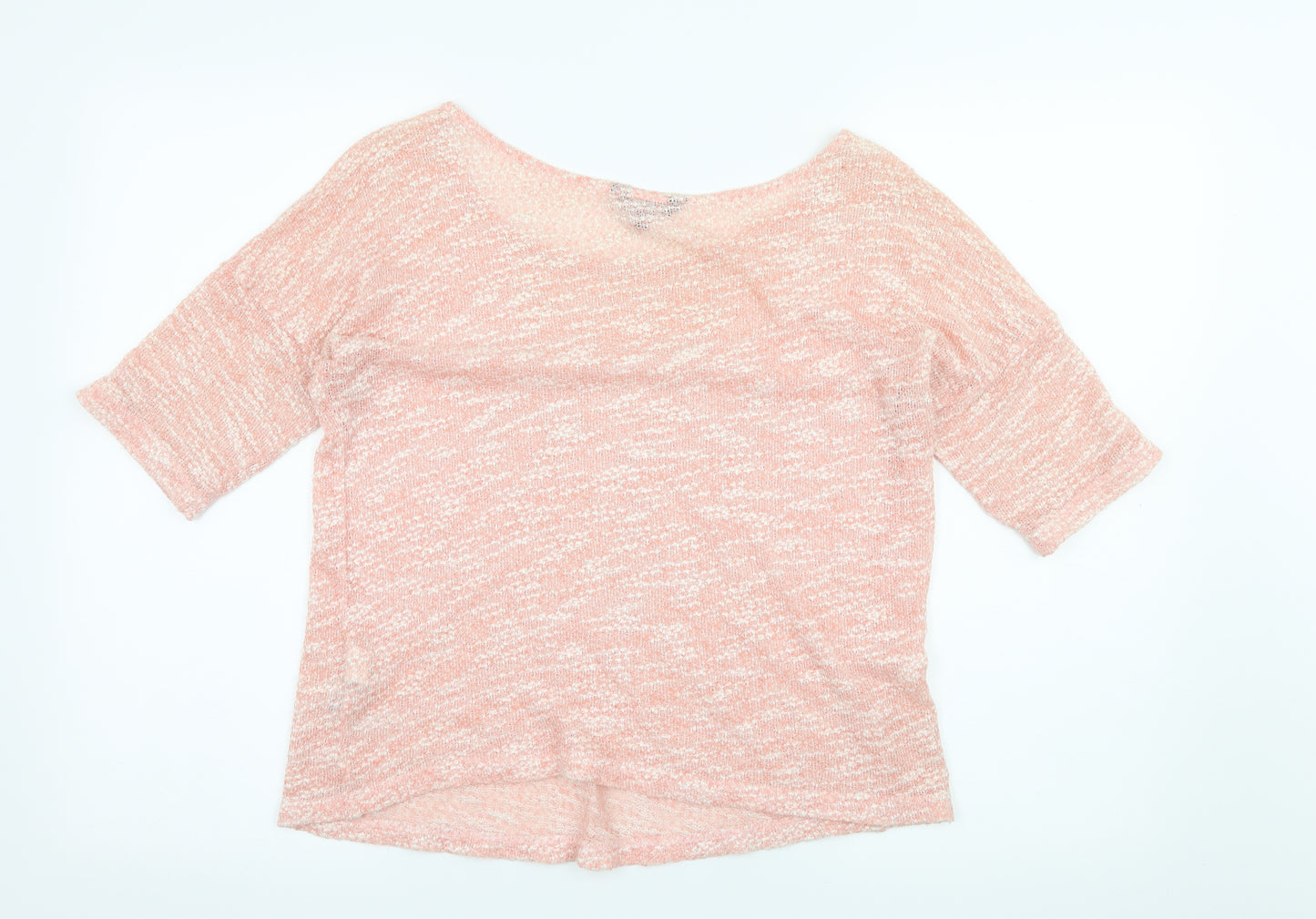 Limited Collection Womens Pink  Knit Basic T-Shirt Size 10