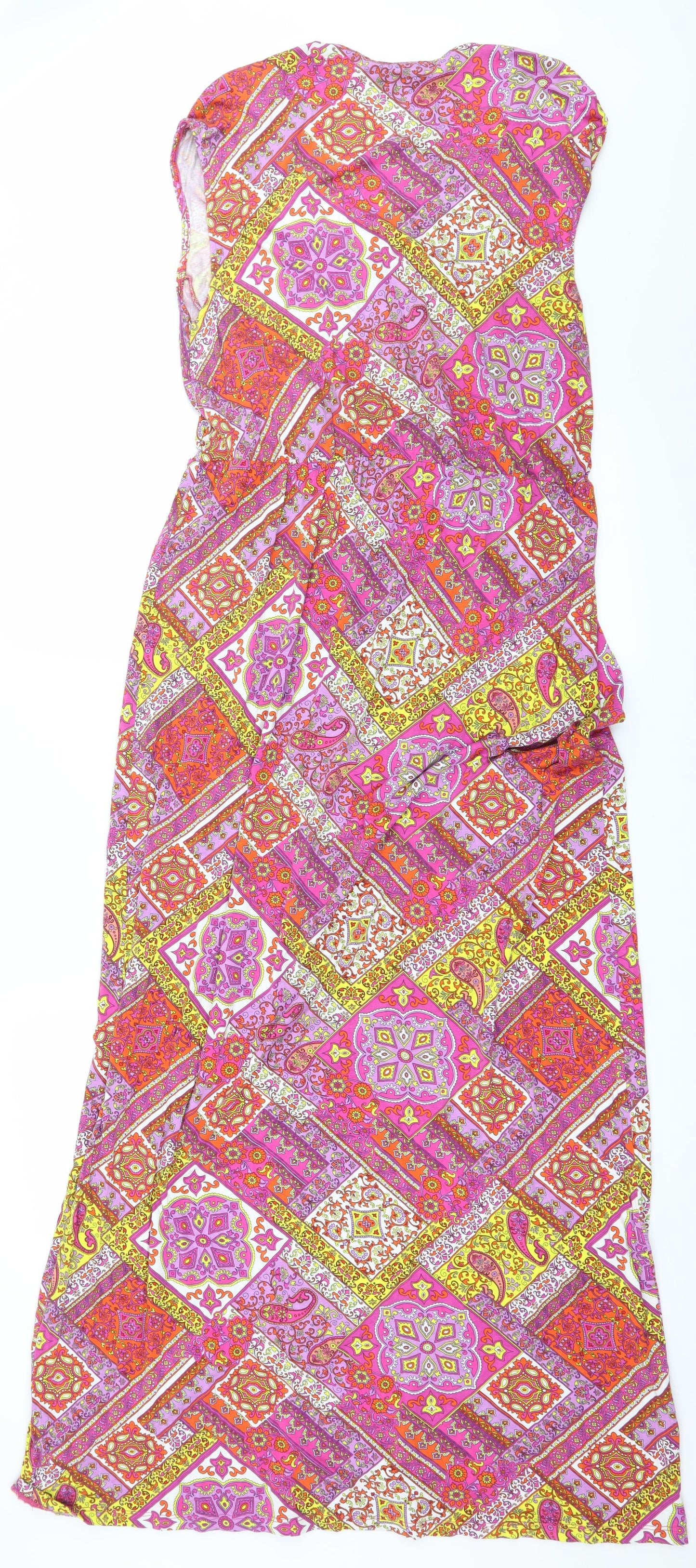 TU Womens Pink Paisley Jersey A-Line  Size 16