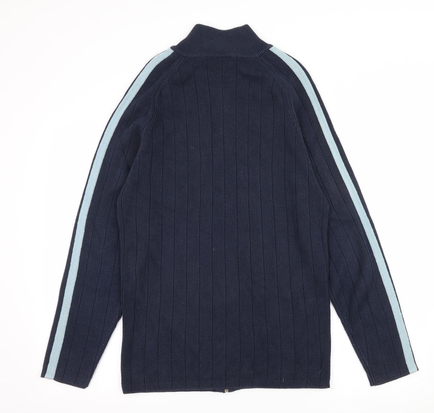Kangol Mens Blue Striped Knit Cardigan Jumper Size M