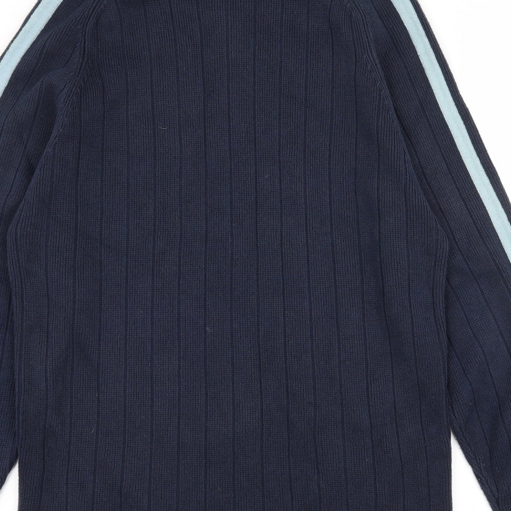 Kangol Mens Blue Striped Knit Cardigan Jumper Size M