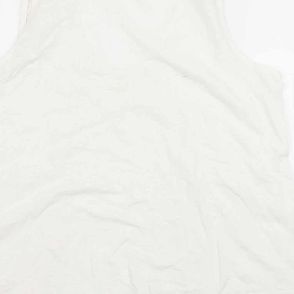 NEXT Womens White  Jersey Basic Tank Size 18  - Lace front