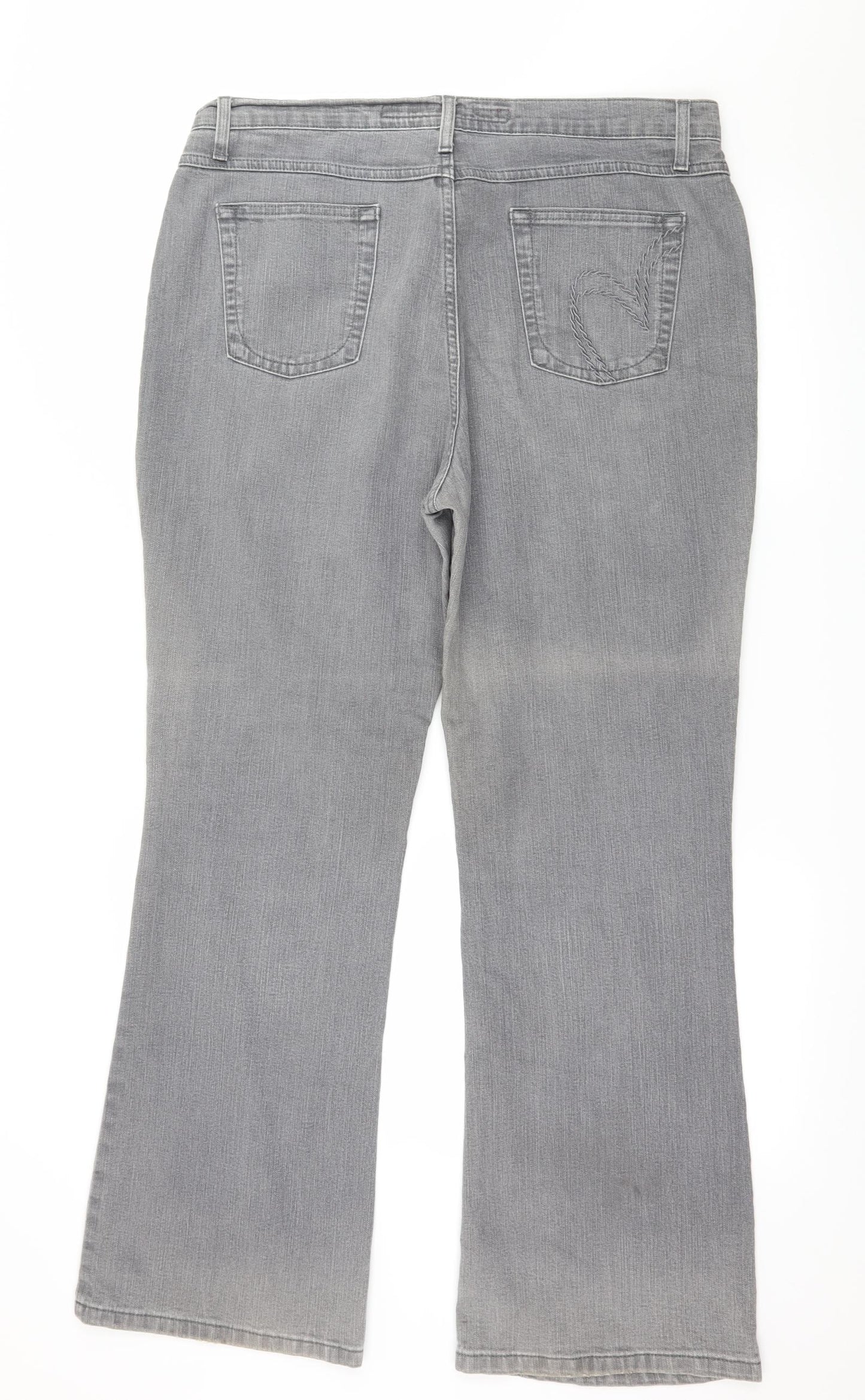Per Una Womens Grey  Denim Straight Jeans Size 18 L30 in