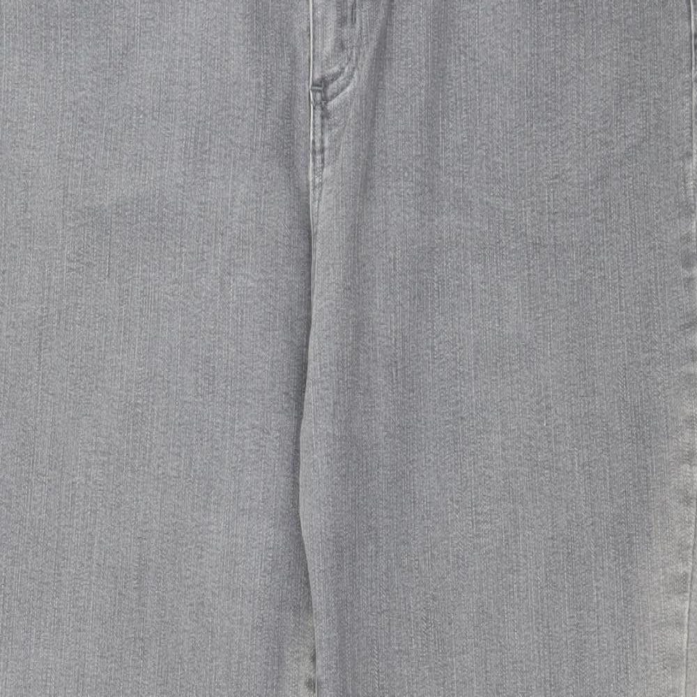 Per Una Womens Grey  Denim Straight Jeans Size 18 L30 in