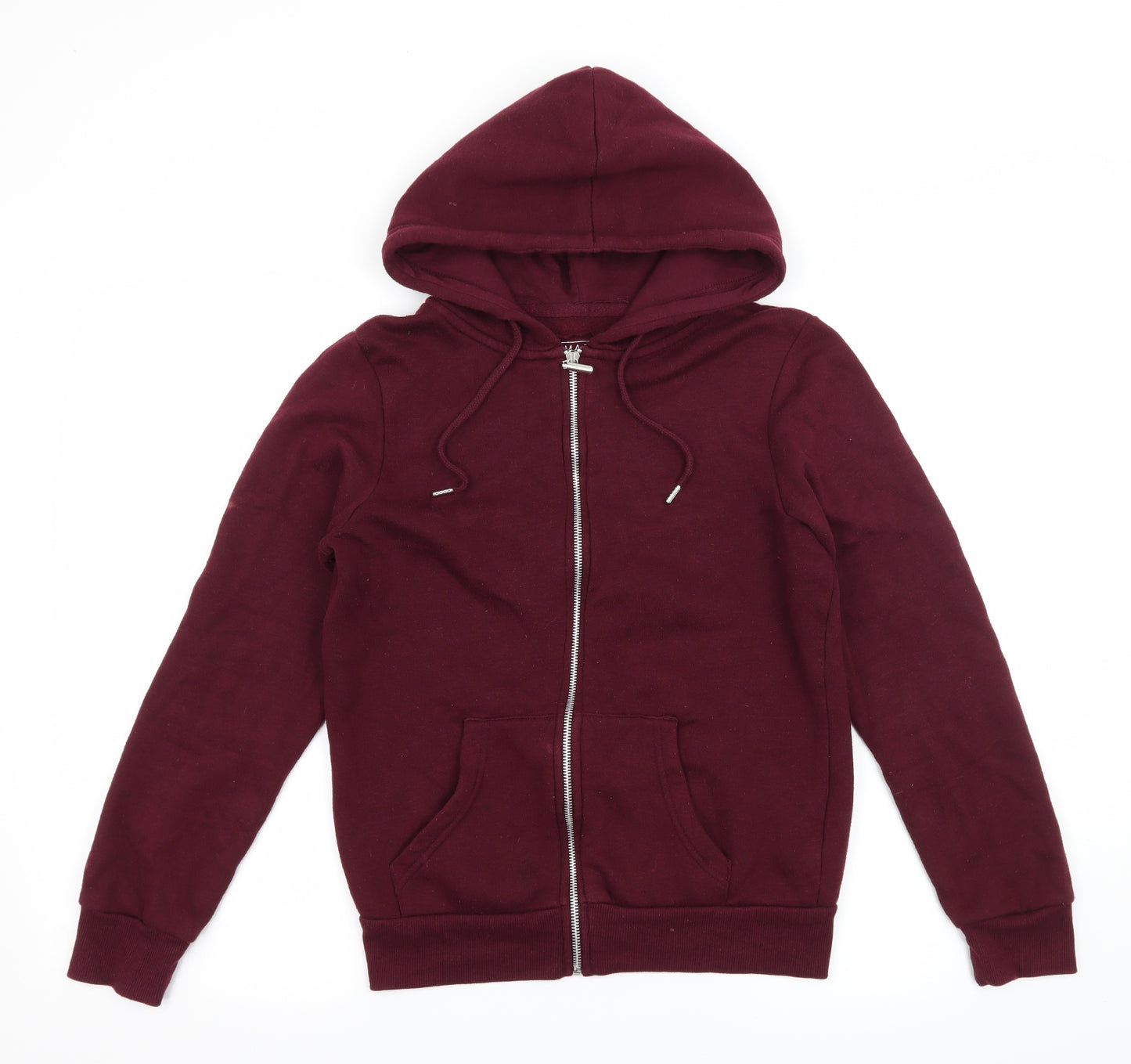 Primark Womens Red  Jersey Full Zip Hoodie Size 6