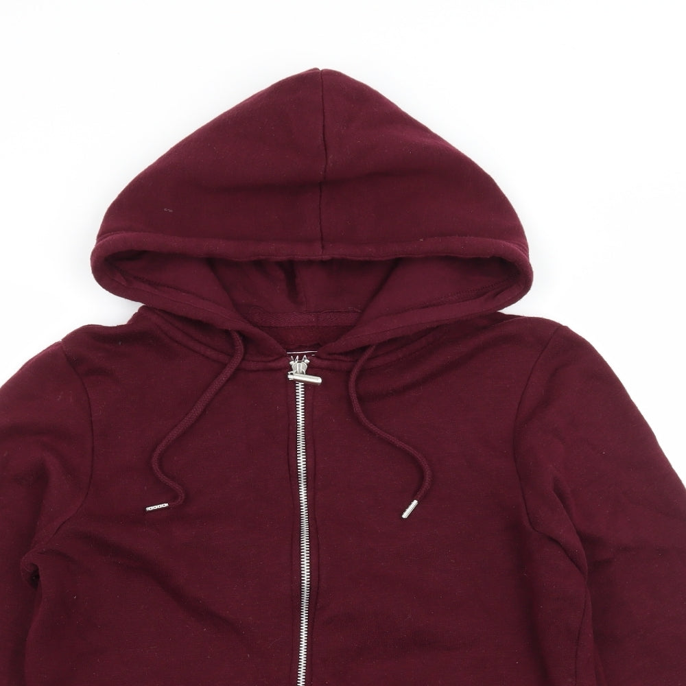 Primark Womens Red  Jersey Full Zip Hoodie Size 6