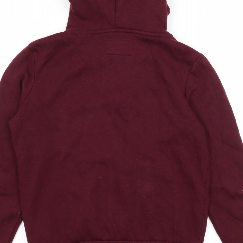 Primark Womens Red  Jersey Full Zip Hoodie Size 6