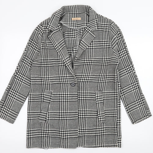 Double 11 Womens Black Houndstooth  Jacket Blazer Size S