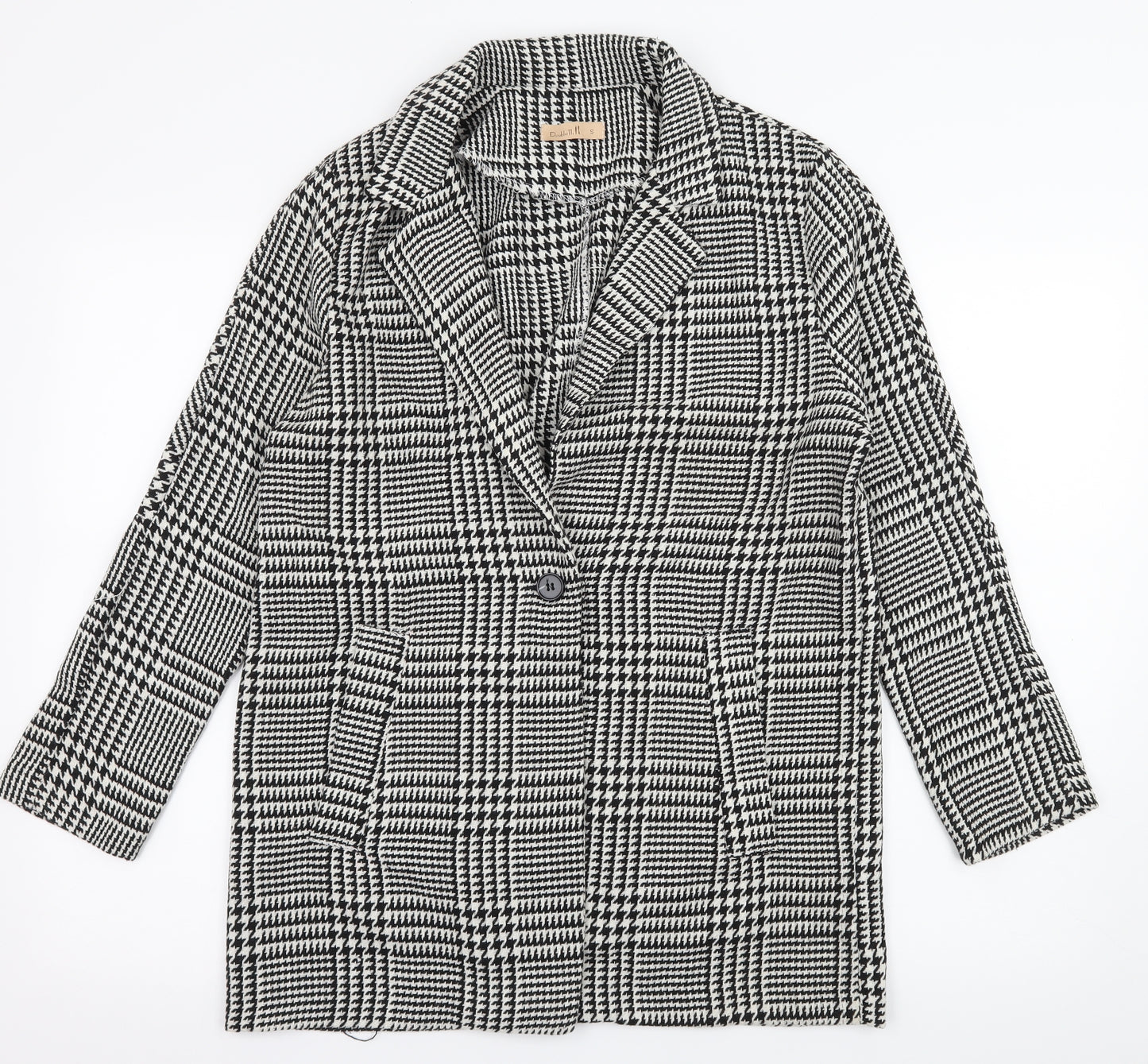 Double 11 Womens Black Houndstooth  Jacket Blazer Size S