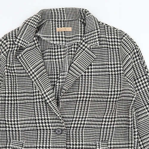 Double 11 Womens Black Houndstooth  Jacket Blazer Size S