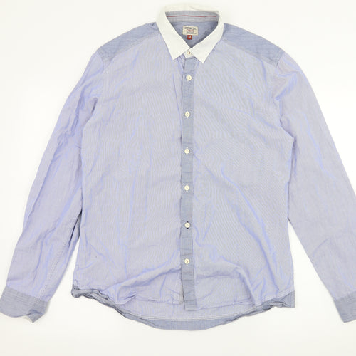 NEXT Mens Blue Striped   Button-Up Size M