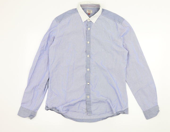 NEXT Mens Blue Striped   Button-Up Size M