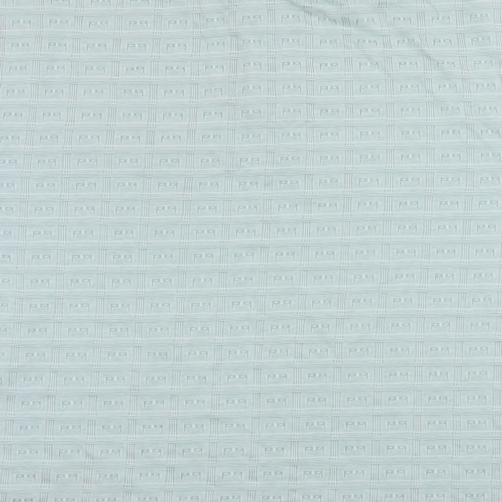 Armando Mens Blue Geometric Jersey  Polo Size M