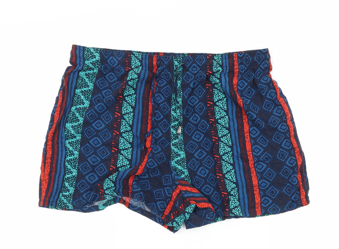 Papaya Womens Blue Geometric  Sweat Shorts Size 14