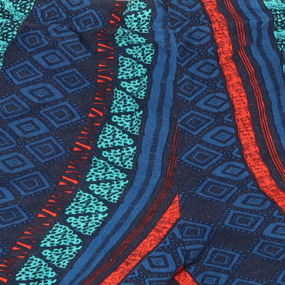 Papaya Womens Blue Geometric  Sweat Shorts Size 14