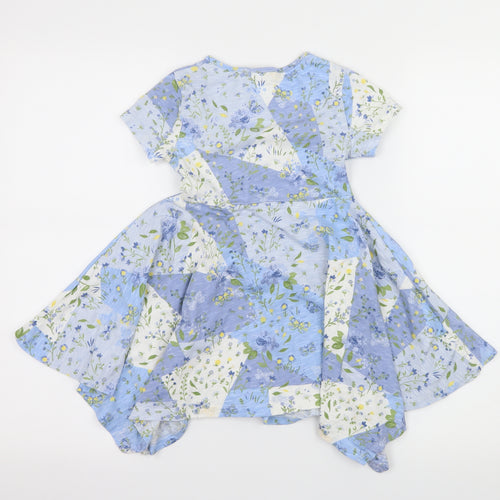 Mantaray Girls Blue Floral Jersey T-Shirt Dress  Size 4-5 Years