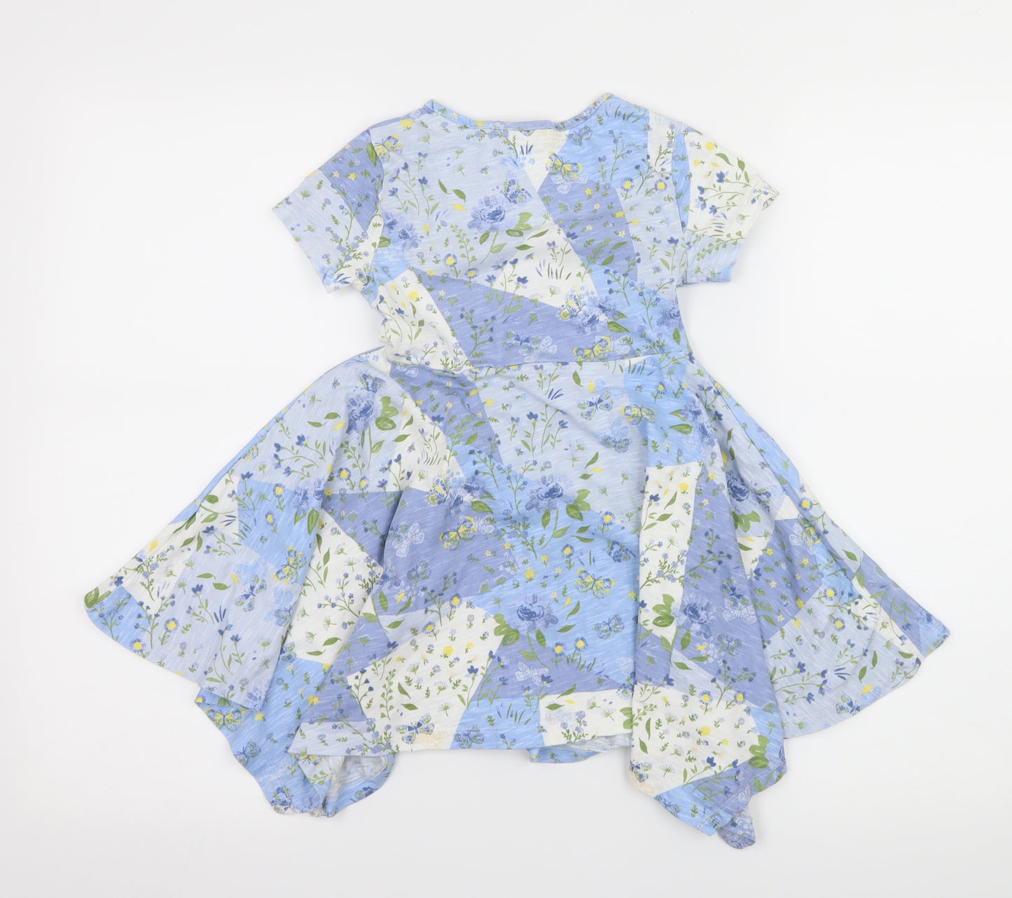 Mantaray Girls Blue Floral Jersey T-Shirt Dress  Size 4-5 Years