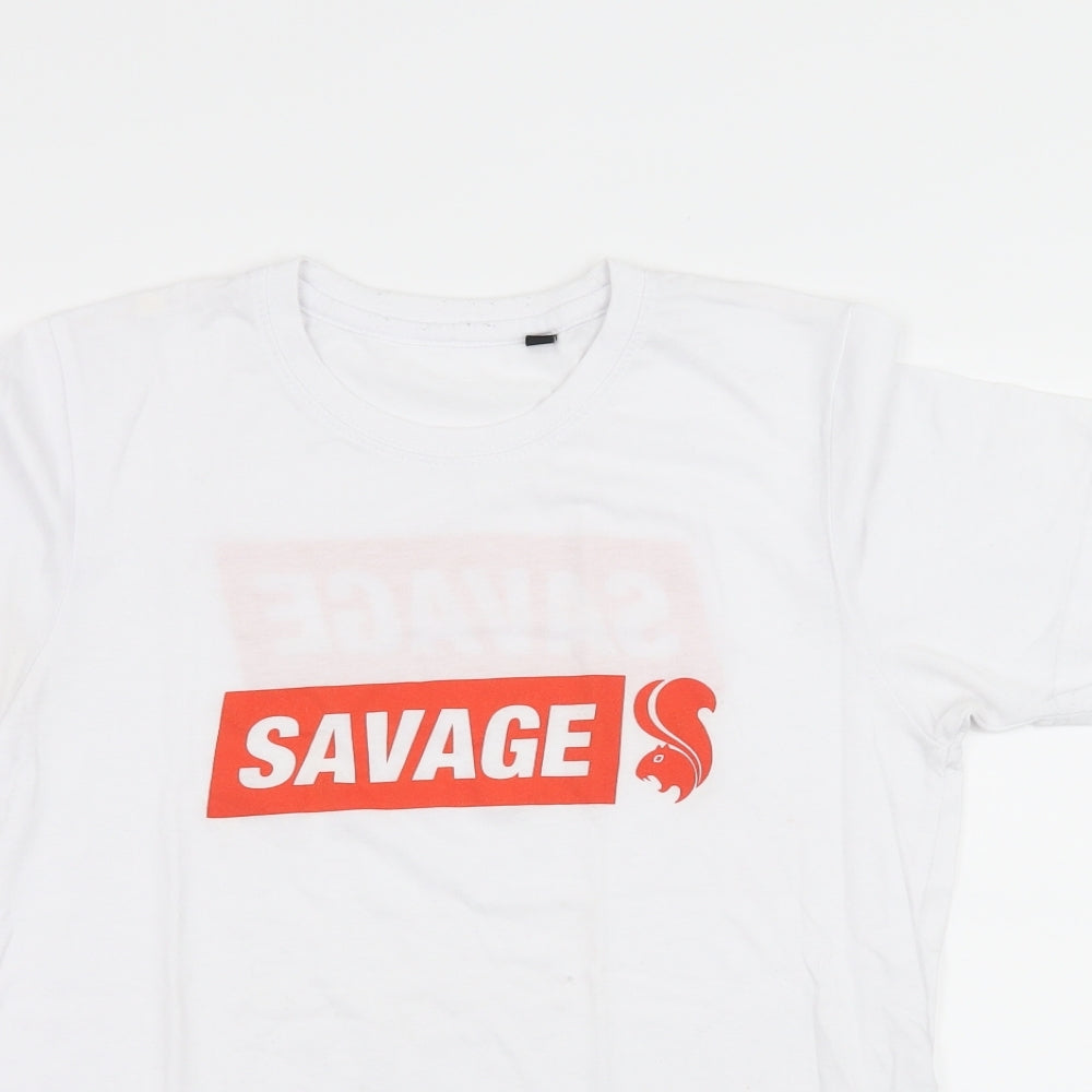 Prworn Mens White  Jersey  T-Shirt Size M  - SAVAGE