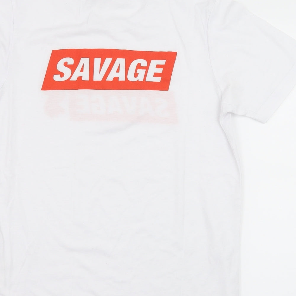 Prworn Mens White  Jersey  T-Shirt Size M  - SAVAGE