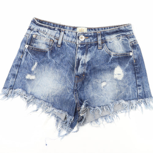 River Island Womens Blue  Denim Hot Pants Shorts Size 8