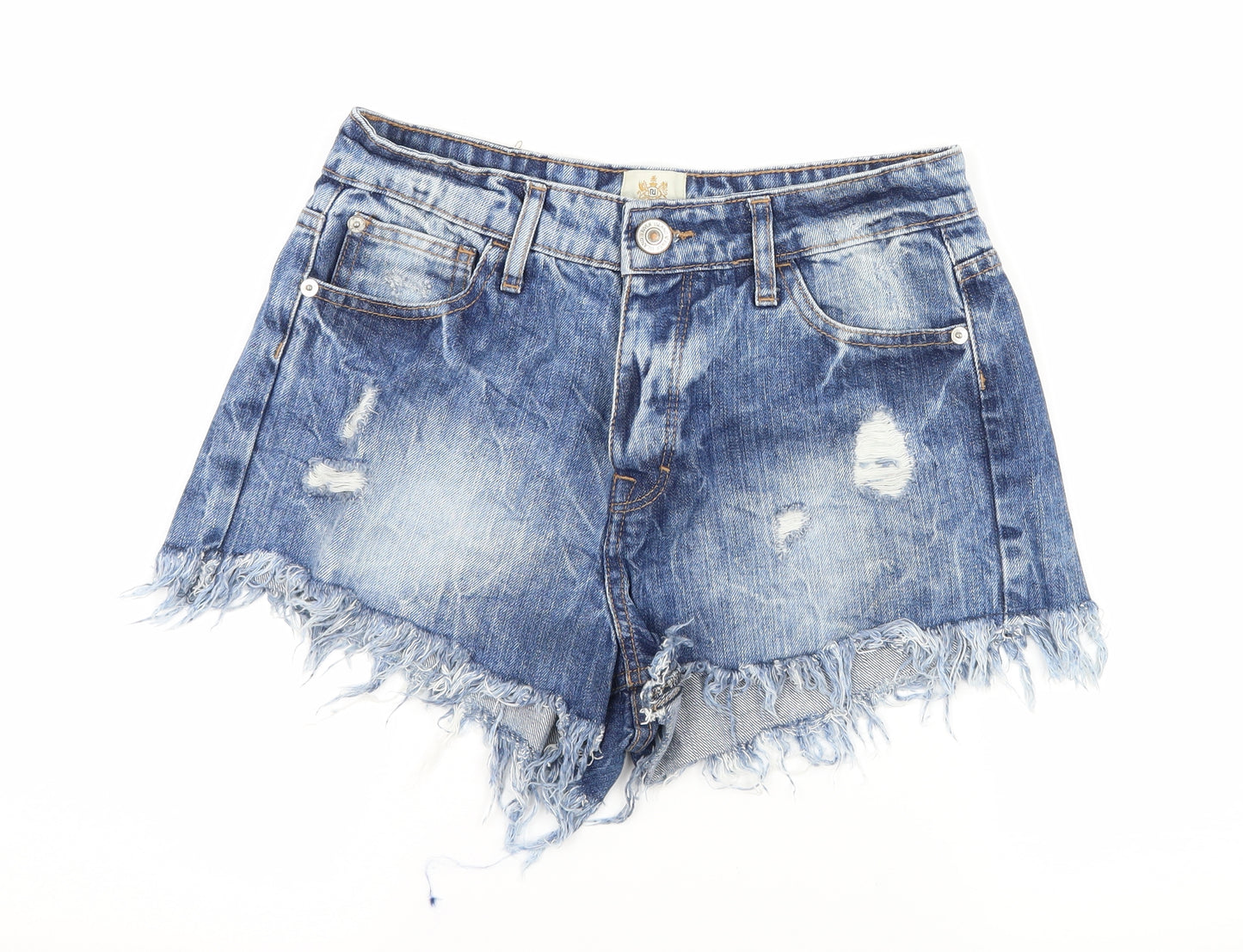 River Island Womens Blue  Denim Hot Pants Shorts Size 8