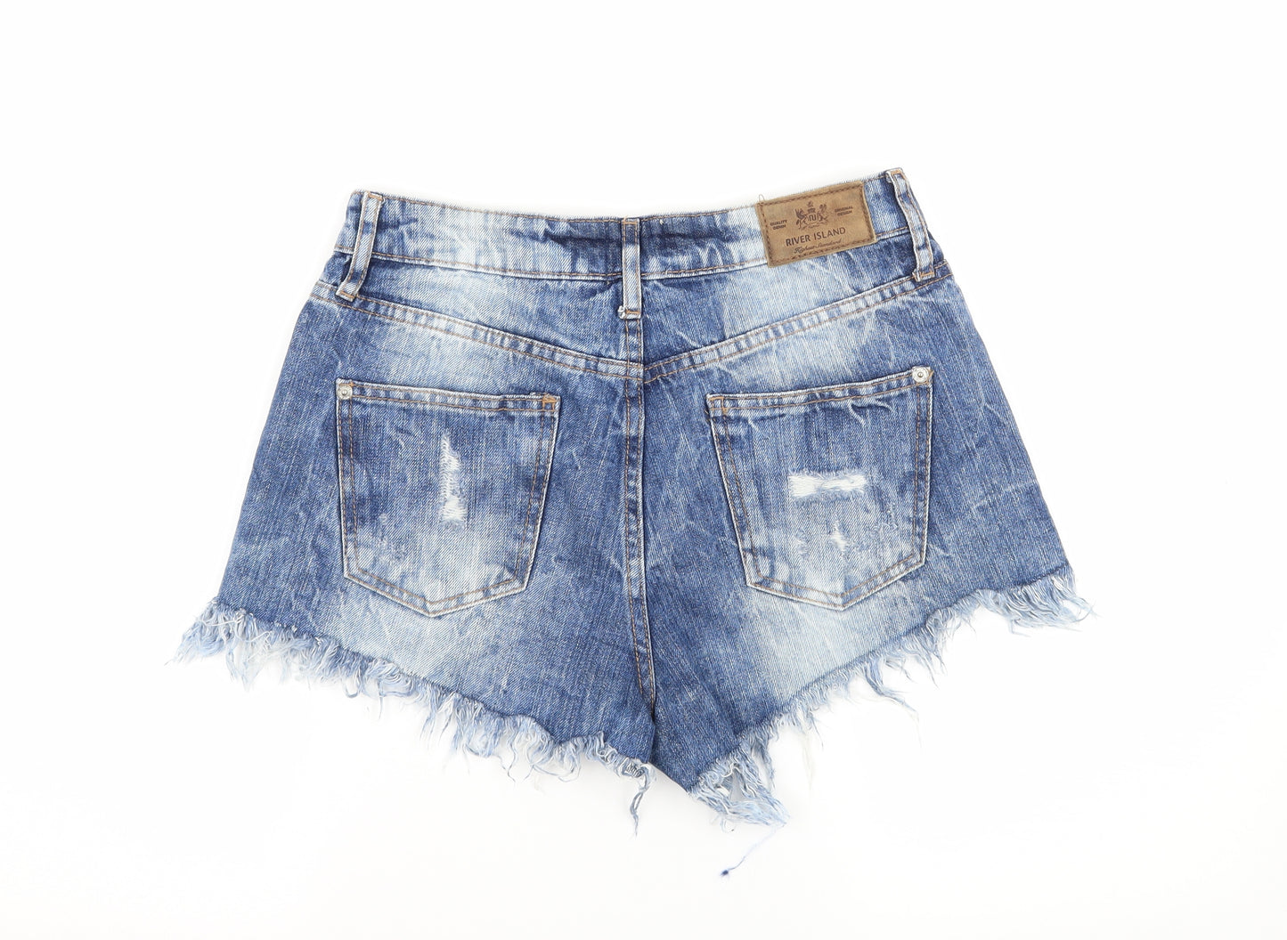 River Island Womens Blue  Denim Hot Pants Shorts Size 8