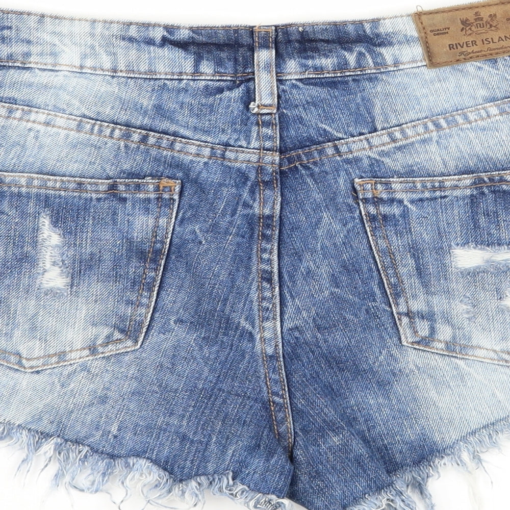 River Island Womens Blue  Denim Hot Pants Shorts Size 8