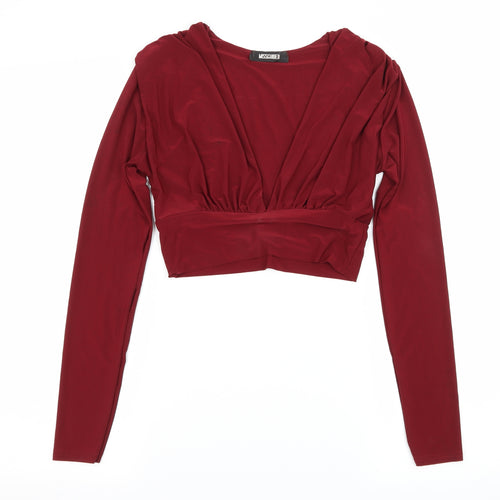 Missguided Womens Red  Jersey Basic T-Shirt Size 8