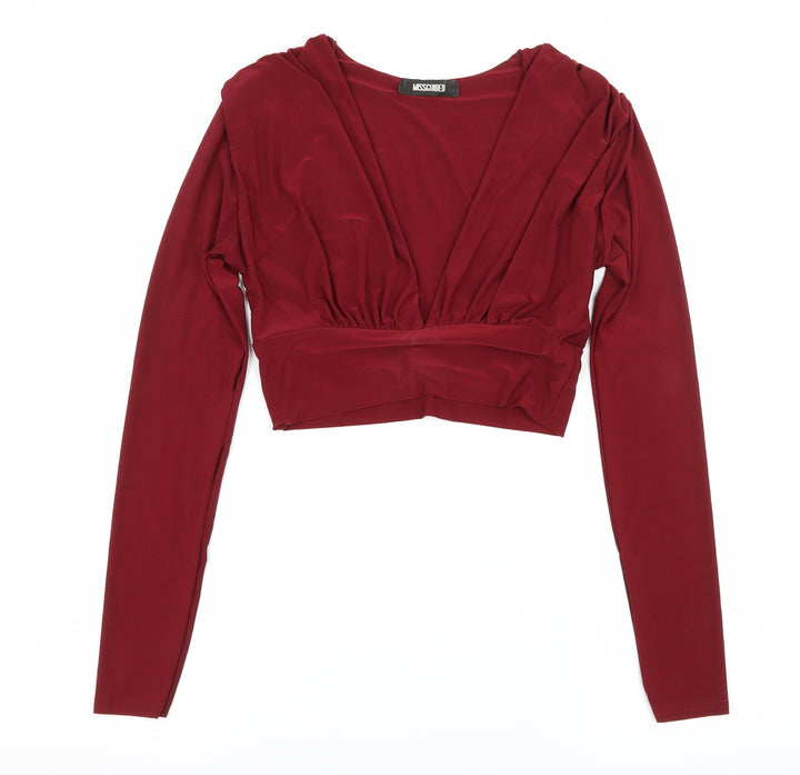 Missguided Womens Red Jersey Basic T-Shirt Size 8