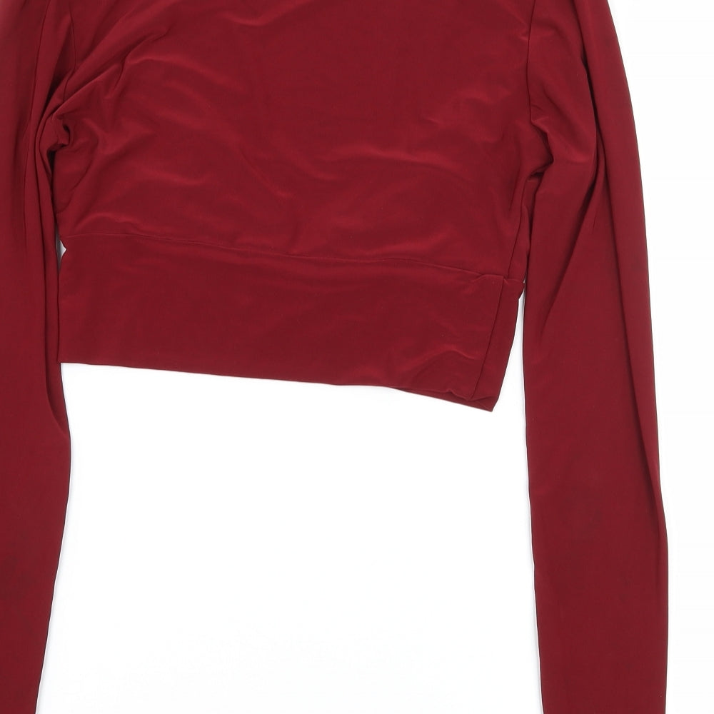 Missguided Womens Red  Jersey Basic T-Shirt Size 8