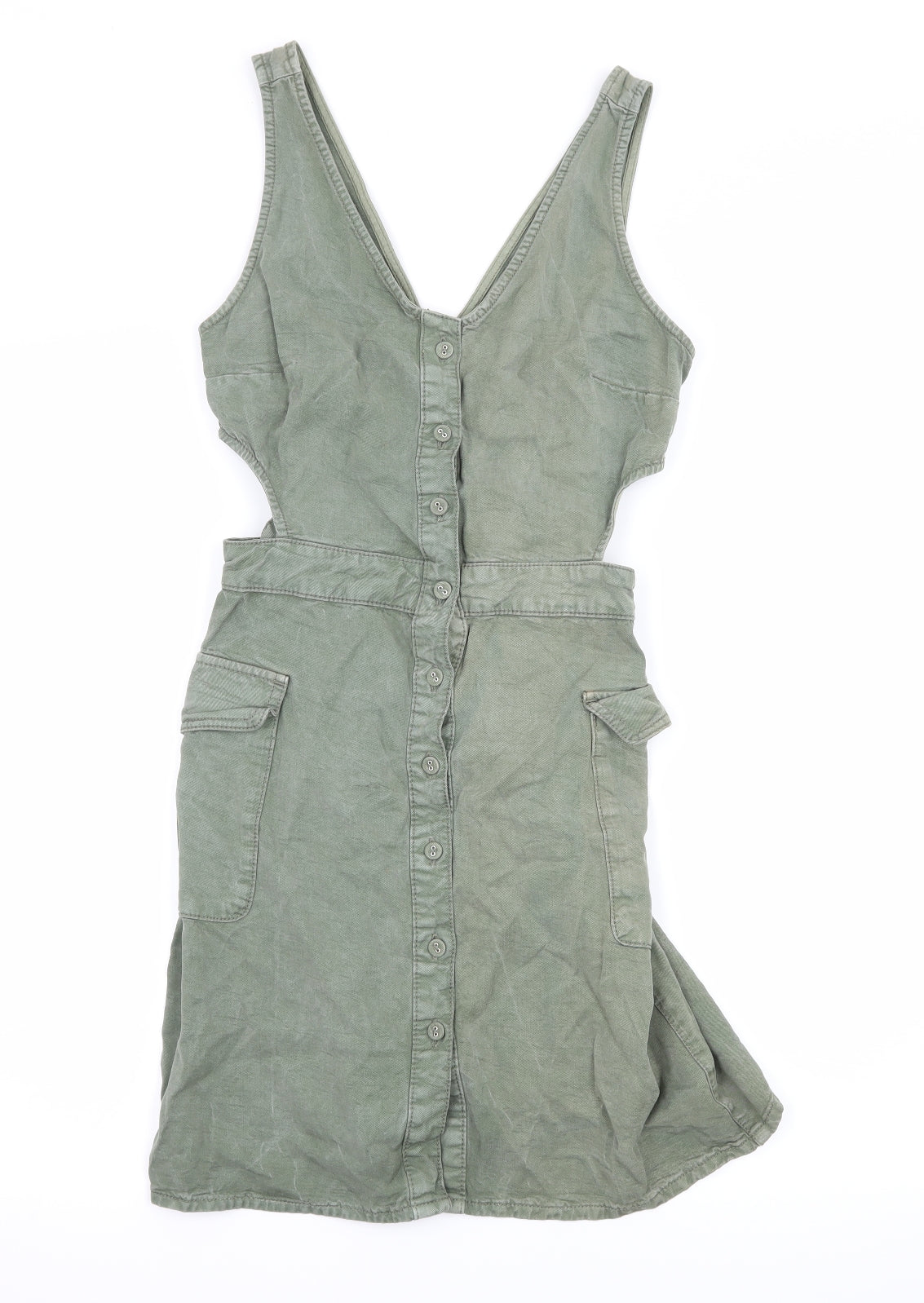 Topshop Womens Green   Bodycon  Size 8  - cut out sides