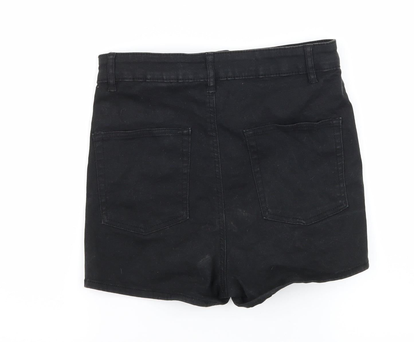 Divided by H&M Womens Black  Denim Hot Pants Shorts Size 10