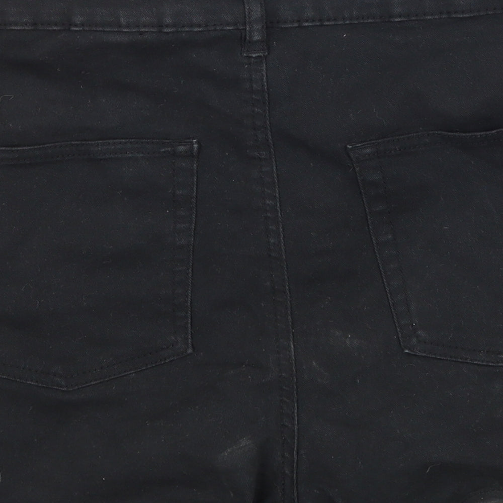 Divided by H&M Womens Black  Denim Hot Pants Shorts Size 10