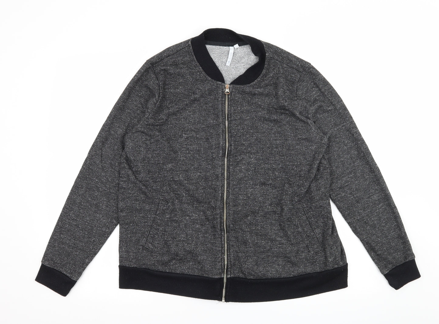 Soul Luxe Womens Grey  Jersey Full Zip Sweatshirt Size L