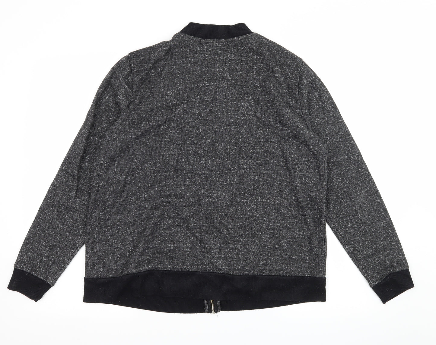 Soul Luxe Womens Grey  Jersey Full Zip Sweatshirt Size L