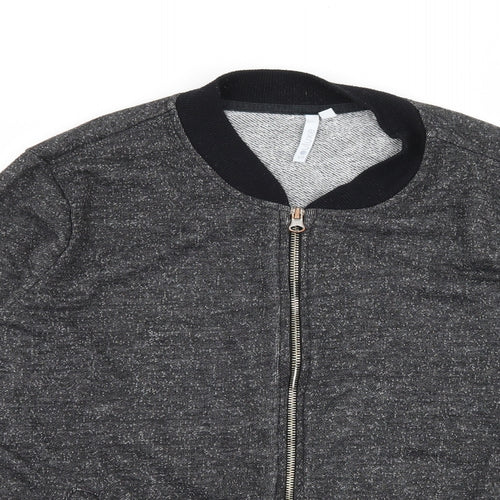 Soul Luxe Womens Grey  Jersey Full Zip Sweatshirt Size L
