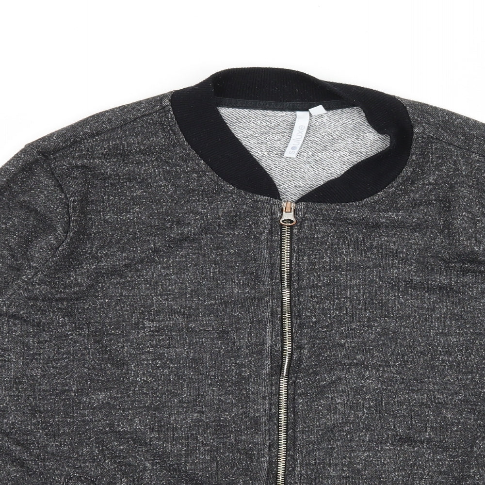 Soul Luxe Womens Grey  Jersey Full Zip Sweatshirt Size L