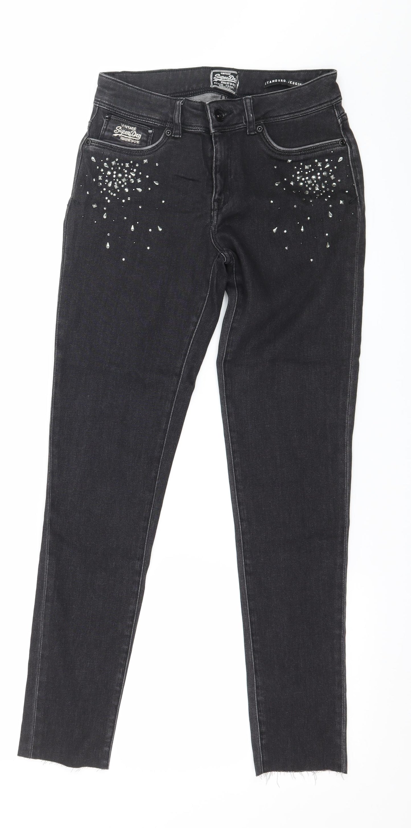 Superdry Womens Grey  Denim Skinny Jeans Size 26 in L27 in