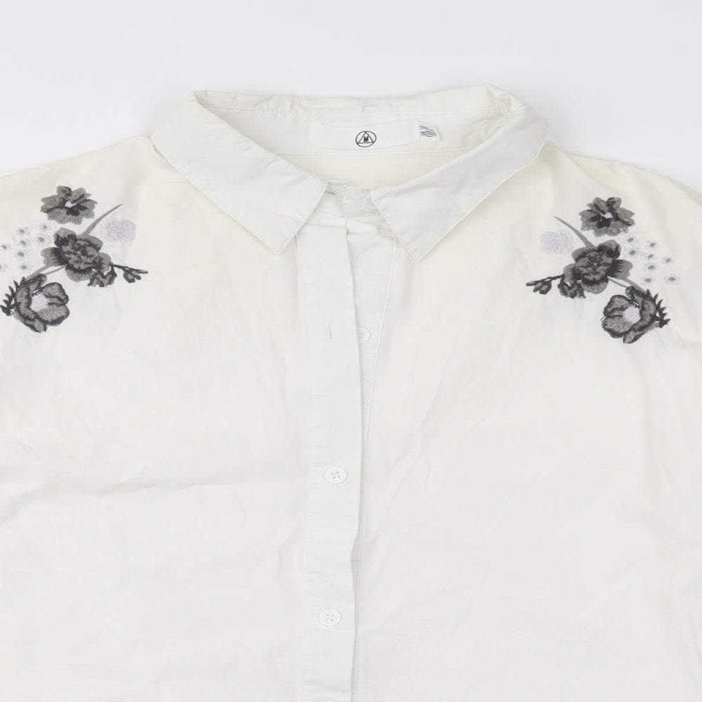 Missguided Womens White Floral  Basic Blouse Size 10