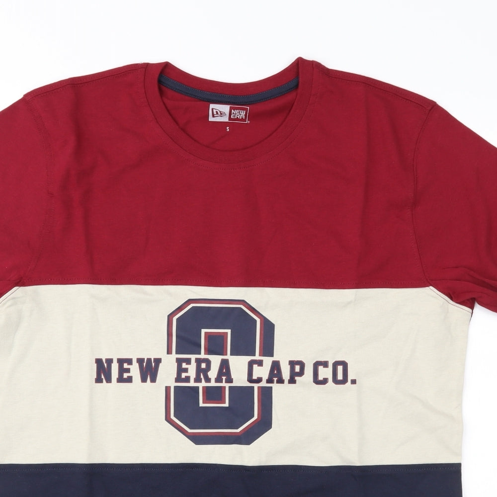 New Era Mens Red  Jersey  T-Shirt Size S
