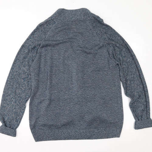 ACW85 Mens Blue  Knit Cardigan Jumper Size L
